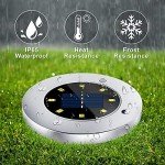 12 Pack 8LED Solar Garden Lights Outdoor Waterproof Sidewalk Disk Bright In-Ground Landscape Lighting for Lawn Patio Pathway Yard Steps Deck Walkway (Warm White) (12 Packs)