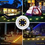 12 Pack 8LED Solar Garden Lights Outdoor Waterproof Sidewalk Disk Bright In-Ground Landscape Lighting for Lawn Patio Pathway Yard Steps Deck Walkway (Warm White) (12 Packs)