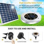 12 Pack 8LED Solar Garden Lights Outdoor Waterproof Sidewalk Disk Bright In-Ground Landscape Lighting for Lawn Patio Pathway Yard Steps Deck Walkway (Warm White) (12 Packs)