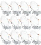 12 Pack Ultra-Thin LED Recessed Ceiling Light, 6000K LED, 12W Eqv, High Brightness 1050LM (6 Inch Can Light, Recessed Lighting)