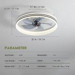 LUDOMIDE Ceiling Fans with Lights, Flush Mount Ceiling Fan with Lights and Remote, 6 Wind Speeds Smart Low Profile Ceiling Fan for Bedroom, Dining Room and Kitchen 20" (White)