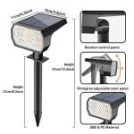 NYMPHY Solar Lights Outdoor Waterproof IP68, 56 LED 3 Lighting Modes Solar Powered Garden Yard Spot Solar Lights for Christmas Outside Landscape- 6 Pack (Warm White)