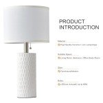 Reaketon Table Lamps for Living Room Set of 2, White Lamps for Bedroom, 20" Modern Lamps for Night Stands,Pull Chain