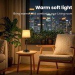 NIORSUN Portables Cordless Table Lamp,Flaxen Fabric Shade Battery Operated Lamp,5200mAh Bedside Table Lamp with Warm White,3 Way Dimmable Touch Desk Lamp for Bedroom Living Room Restaurant (Black)