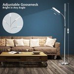 Wio-Mio 15w/1000lm Bright LED Floor Lamp with Stepless Adjustable 3000K-6000K Colors and Dimmer, Remote and Touch Control Reading Lamp, Adjustable Gooseneck Floor Lamp for Living Room