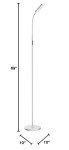 Wio-Mio 15w/1000lm Bright LED Floor Lamp with Stepless Adjustable 3000K-6000K Colors and Dimmer, Remote and Touch Control Reading Lamp, Adjustable Gooseneck Floor Lamp for Living Room