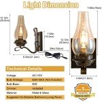 Yisuro Plug in Wall Sconce,Oil Rubbed Bronze Wall Sconces,Retro Rustic Wall Lamps,Sconces Wall Lighting with Amber Glass,Indoor Vintage Bedside Wall Lighting for Living Room Bathroom