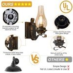 Yisuro Plug in Wall Sconce,Oil Rubbed Bronze Wall Sconces,Retro Rustic Wall Lamps,Sconces Wall Lighting with Amber Glass,Indoor Vintage Bedside Wall Lighting for Living Room Bathroom