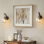 Ymlii Indoor Wall Sconce, Black and Gold Wall Light Fixture with 4.9 Inches Clear Glass Shade, Bathroom Vanity Lights, Wall Lamp for Living Room, Bedroom, Hallway