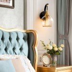 Ymlii Indoor Wall Sconce, Black and Gold Wall Light Fixture with 4.9 Inches Clear Glass Shade, Bathroom Vanity Lights, Wall Lamp for Living Room, Bedroom, Hallway
