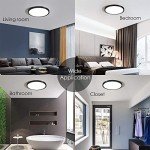 TALOYA Black 6 Pack Led Ceiling Fixture Flush Mount for Kitchen Living Room Garage Foyer, 3000K/3500K/4000K/5000K/6500K 5-in-1 CCT Selectable, 12 Inch 20W Ultra-Thin Surface Mounted Light Fixture