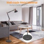 LEPOWER Floor Lamp, Metal Adjustable Reading Swing Arm Standing Lamp with Heavy Metal Base, Eye-Caring Reading/Pole Lamp with On/Off Switch for Living Room, Bedroom, Office Sand Black
