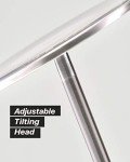 Brightech Sky LED Floor lamp, Torchiere Super Bright Floor Lamp for Living Rooms & Offices - Dimmable, Tall Standing Lamp for Bedroom Reading - Brushed Nickel