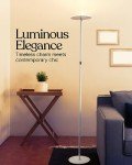 Brightech Sky LED Torchiere Super Bright Floor Lamp - Contemporary, High Lumen Light for Living Rooms and Offices - Dimmable, Indoor Pole Uplight for Bedroom Reading - White