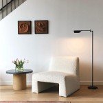 Brightech Leaf Pharmacy LED Reading Lamp, Dimmable Floor Lamp with Easy Rotation Over Chair or Desk for Living Rooms & Offices, Adjustable Standing Lamp, Tall Lamp for Sewing & Craftwork - Jet Black