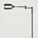 Brightech Leaf Pharmacy LED Reading Lamp, Dimmable Floor Lamp with Easy Rotation Over Chair or Desk for Living Rooms & Offices, Adjustable Standing Lamp, Tall Lamp for Sewing & Craftwork - Jet Black