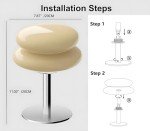 Glivpny Mushroom Lamp for Bedroom,Mid Century Modern Lamp for Nightstand, Dimmable Retro Egg Tart Bedside Lamps,Home Decor Ambient Lighting Aesthetic Cute Lamps for Living Room (Orange)