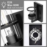 Tipace Black Wall Light Fixtures,Industrial Wall Sconces Clear Glass Wall Mount Sconce,Wall Lamp for Living Room Bedroom Hallway(Bulb not Include)