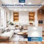 Amico 24 Pack 6 Inch 5CCT Ultra-Thin LED Recessed Ceiling Light with Junction Box, 2700K/3000K/3500K/4000K/5000K Selectable, 1050 Lumens, Dimmable Canless Wafer Downlight, 12W Eqv 110W-ETL&FCC