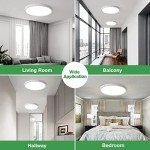 6PK 12 Inch LED Flush Mount Ceiling Light, 24W, 2520LM, 3000K/4000K/6000K CCT Selectable, Round Flat Panel Light Low Profile Ceiling Light Fitures for Hallway, Kitchen, Bedroom, Laundry Room