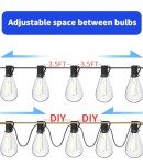 luckystyle 120FT LED Outdoor String Lights with 30+2 Edison Shatterproof Waterproof Bulbs, 2700K Commercial Grade Patio Lights, Heavy Duty Outside Hanging Outdoor Lights for Garden Porch Deck Decor
