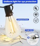 luckystyle 120FT LED Outdoor String Lights with 30+2 Edison Shatterproof Waterproof Bulbs, 2700K Commercial Grade Patio Lights, Heavy Duty Outside Hanging Outdoor Lights for Garden Porch Deck Decor