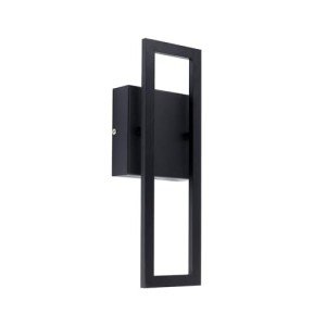 GLOBE Electric 51432 LED Integrated Outdoor Indoor Wall Sconce, Black, 17 Watts, 520 Lumens, Back Porch Lights, Front Patio, Garage Fixture, Exterior Lighting for House