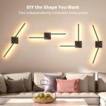 Torchlet Battery Operated Wall Sconces with Remote Control, Dimmable Wall Sconces Set of Two with DIY Independently Rotatable Lamppost, 3000K-6000K LED Wall Lights for Living Room, Bedroom, 28.3 Inch