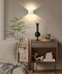 4 Pack Motion Sensor Wall Sconce, 5500mAh - Wall Light with Remote Control - Dimmable 3 Color Changing Light Fixture - Rechargeable Battery Operated Wall Mounted Lights - LED Indoor Wall Lamp, White