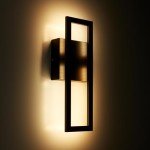 GLOBE Electric 51432 LED Integrated Outdoor Indoor Wall Sconce, Black, 17 Watts, 520 Lumens, Back Porch Lights, Front Patio, Garage Fixture, Exterior Lighting for House