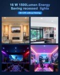 VARICART Recessed Lighting 6 inch RGBCW Color Changing Canless LED Recessed Ceiling Lights Dimmable with Remote Control, 16W 1500 Lumen, Flicker Free, Memory, 3 Modes, Delayed Off, ETL, 6 Pack
