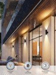 LEONLITE Modern Outdoor Cylinder Wall Lights 11.81", Porch Light in 2 Lights, Up Down Lights, Matte Black Waterproof Wall Sconce, Aluminum, E26 Base, Exterior Light Fixture Wall Mount, ETL, Pack of 2