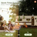 addlon 54(48+6) FT Solar String Lights Waterproof,Patio Lights Solar Powered with Remote & USB Port 15+1 LED Shatterproof Bulbs 3 Light Modes, Dimmable Solar Light for Camping Backyard Garden