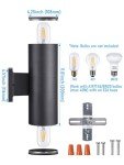 LEONLITE Modern Outdoor Cylinder Wall Lights 11.81", Porch Light in 2 Lights, Up Down Lights, Matte Black Waterproof Wall Sconce, Aluminum, E26 Base, Exterior Light Fixture Wall Mount, ETL, Pack of 2