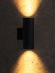 LEONLITE Modern Outdoor Cylinder Wall Lights 11.81", Porch Light in 2 Lights, Up Down Lights, Matte Black Waterproof Wall Sconce, Aluminum, E26 Base, Exterior Light Fixture Wall Mount, ETL, Pack of 2