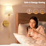 NIORSUN Battery Operated Wall Sconce Set of 2,Gold Rechargeable Wall Lights with 5200mAh Dimmable Bulbs and Remote,10 Colors Wireless Wall Lamps for Bedroom Living Room Hallway