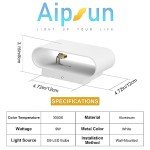 Aipsun Modern LED Wall Sconces 1 Pack Hardwired Interior Wall Lights Indoor Aluminum Up and Down Wall Mount Light for Living Room Bedroom Hallway Corridor Warm White 3000K(with G9 Bulbs)