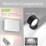 Aipsun Modern LED Wall Sconces 1 Pack Hardwired Interior Wall Lights Indoor Aluminum Up and Down Wall Mount Light for Living Room Bedroom Hallway Corridor Warm White 3000K(with G9 Bulbs)