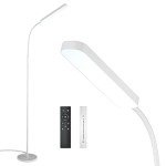 Led Floor Lamp with 4 Color Temperature and Stepless Dimmer, Remote and Touch Control Floor Lamp, Adjustable Gooseneck Standing Lamp for Living Room