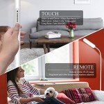 Led Floor Lamp with 4 Color Temperature and Stepless Dimmer, Remote and Touch Control Floor Lamp, Adjustable Gooseneck Standing Lamp for Living Room