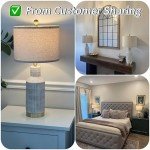 USumkky 25" Modern Ceramic Lamps Single Table Lamp for Living Room Bedroom Farmhouse Nightstand Bedside Lamps