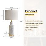 USumkky 25" Modern Ceramic Lamps Single Table Lamp for Living Room Bedroom Farmhouse Nightstand Bedside Lamps