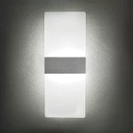 KICAAO Modern Wall Sconces Set of Two, Led Wall Light 10w, 6000k White Light Up Downlight, Hardwired Acrylic Wall Light Lighting, Suitable for Living Room Corridor Bedside (Cool White 6000K 2Pack)