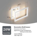 Ralbay Modern Indoor Wall Sconce Aluminum Up and Down 20W LED Modern Wall Sconce for Indoor Living Room Bedroom Hallway (Natural White Light, 4000K)