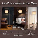 Rottogoon Floor Lamp for Living Room, LED Standing Lamp Tall Industrial Floor Lamp Reading for Bedroom, Office (9W LED Bulb, Beige Lampshade Included) -Oil-Rubbed Bronze