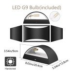 Aipsun Black Modern LED Wall Sconce Indoor Wall Lights 1 Pack Hardwired Up and Down Wall Mount Light for Living Room Bedroom Hallway Corridor Conservatory Warm White 3000K(with G9 Bulbs)