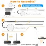PACOVY Floor Lamp, Adjustable Height Floor Lamps for Living Room Bedroom, 120 LED Super Bright Standing Lamp Remote & Touch Control Dimmable Gooseneck Tall Stand Reading Lamp for Office Craft, Black