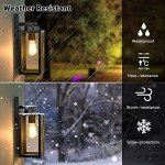 Outdoor Wall Light Fixtures, Exterior Waterproof Lanterns, Porch Sconces Wall Mounted Lighting with E26 Sockets & Glass Shades, Modern Matte Black Wall Lamps for Patio Front Door Entryway, 2-Pack