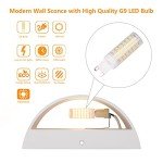 Aipsun Aluminum Modern Indoor LED Wall Sconce Interior Wall Lights 1 Pack Hardwired Up and Down Wall Mount Light for Living Room Bedroom Hallway Corridor Warm White 3000K(with G9 Bulbs)