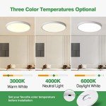 15.8 Inch LED Flush Mount Ceiling Light, 32W, 3480LM,Ceiling Light 3000K/4000K/6000K CCT Selectable,Low Profile Light Fixture for Kitchen, Bedroom,ect